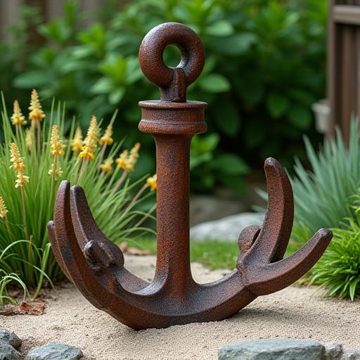 Reclaimed ship elements as garden ornaments